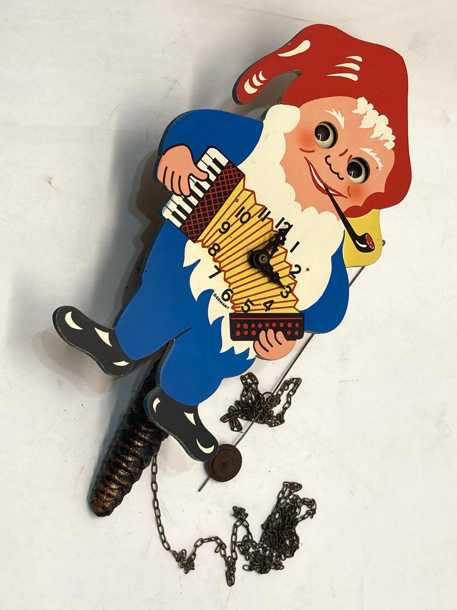 German Pendulum Clock with Accordion Player (1 of 5)