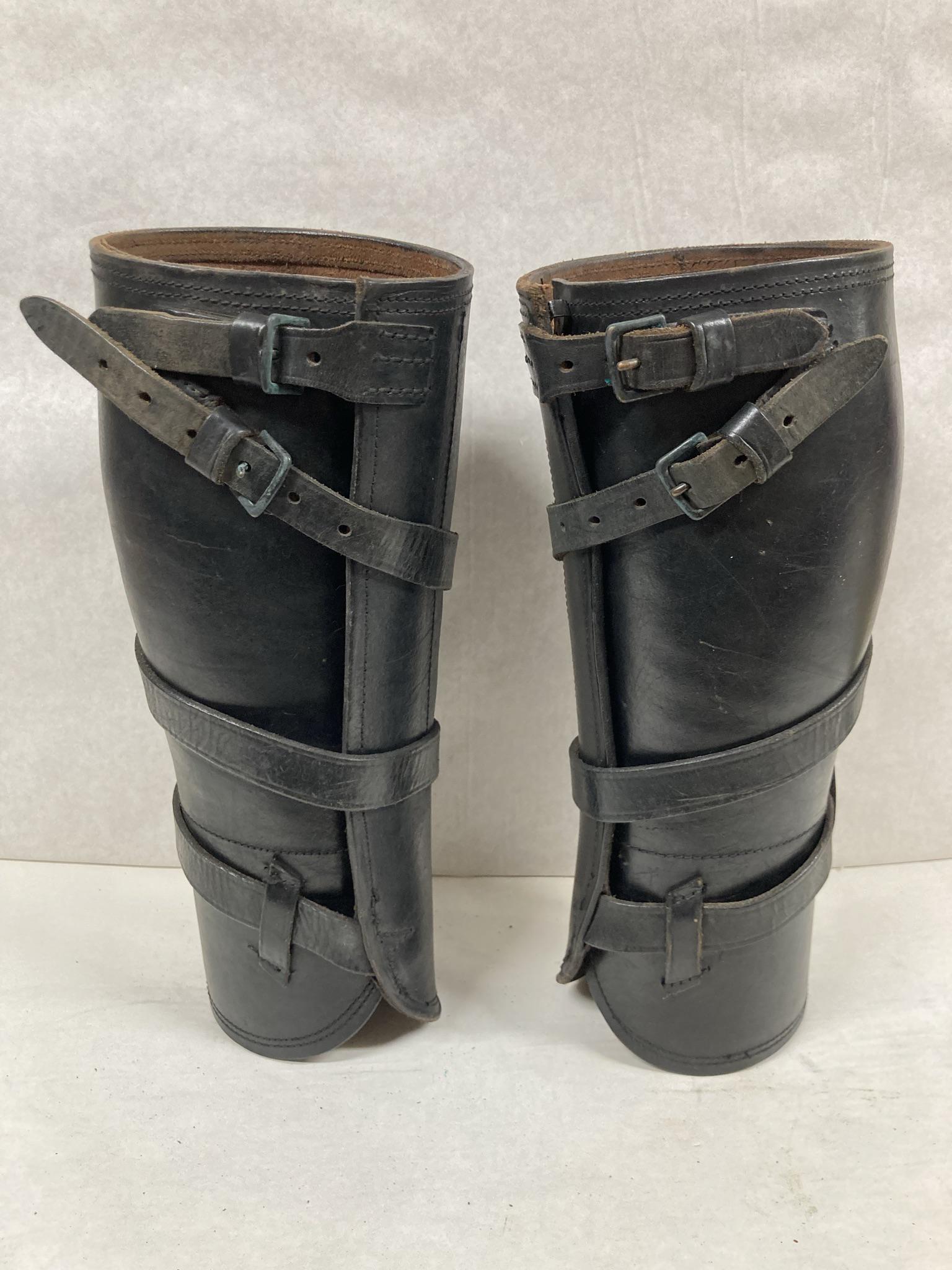 WW1 Military/Cavalry Leather Leggings: WW1 Military/Cavalry Leather Leggings