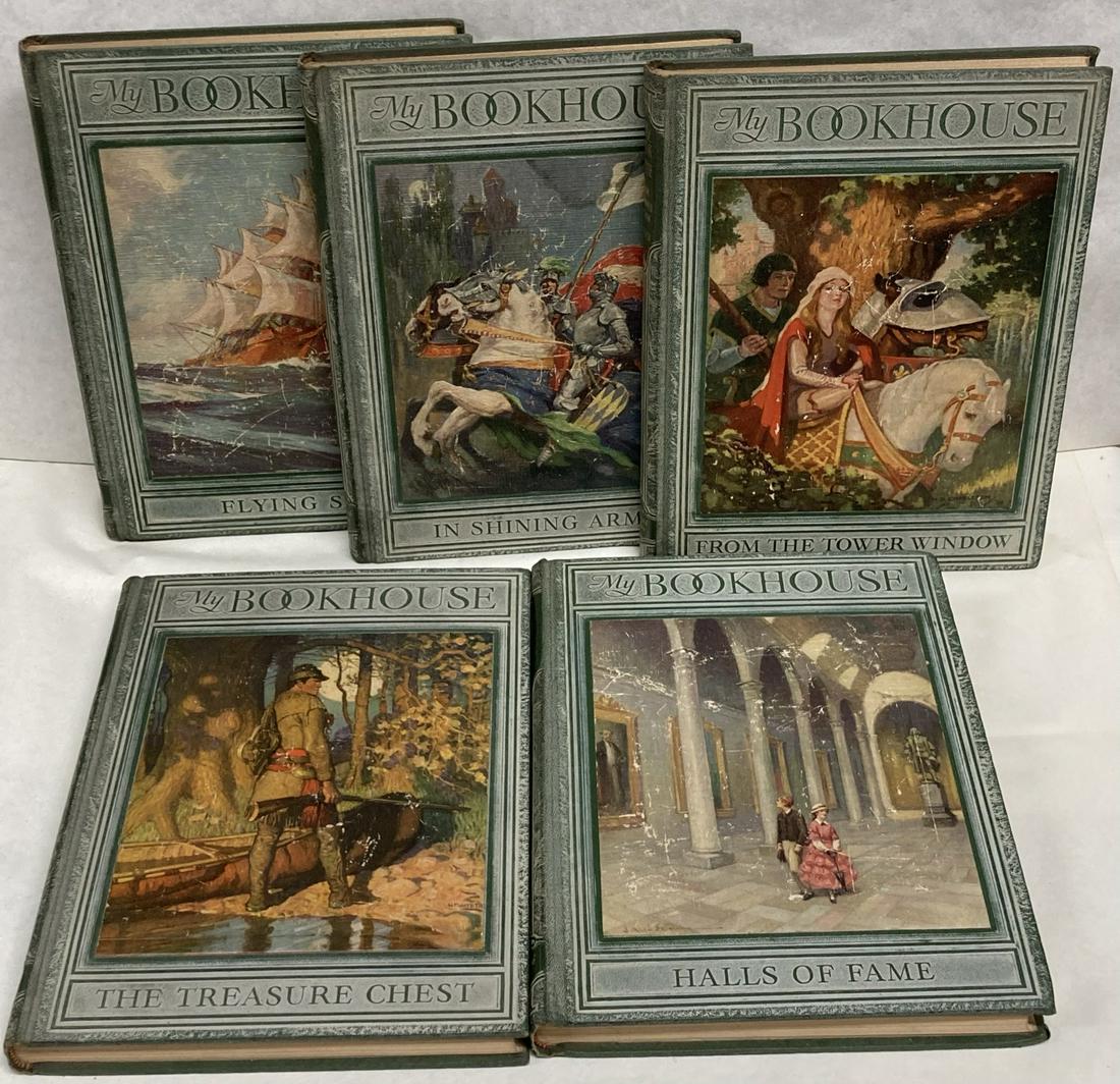 My Bookhouse Collection of Books: My Bookhouse; Flying Sails, The Treasure Chest, In Shining Armor, From the Tower Window, Halls of Fame