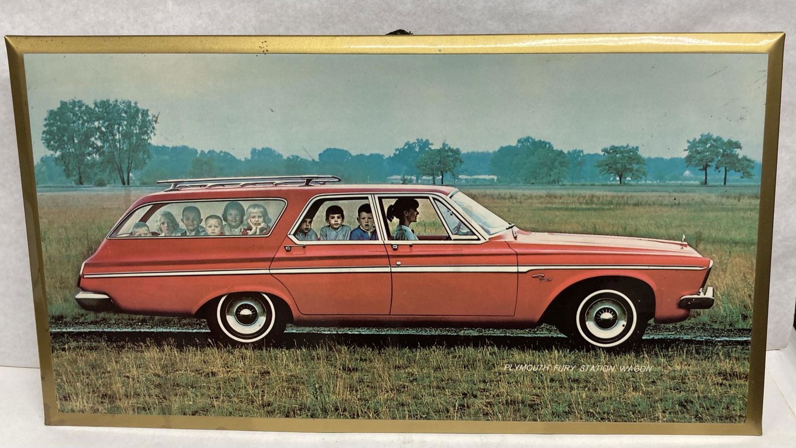 Antique Tin Dealership sign Plymouth Fury Station Wagon (1 of 3)
