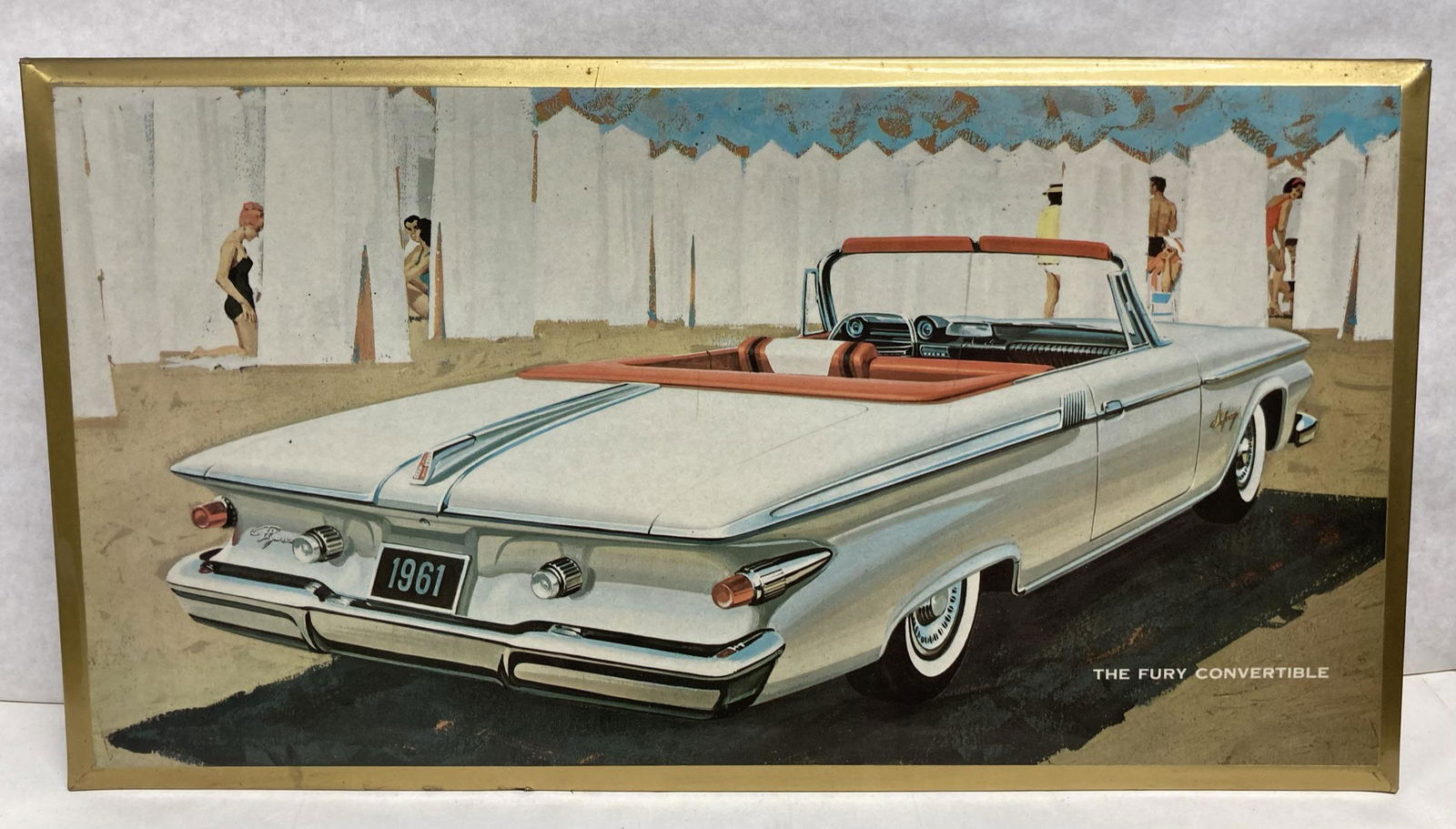 Antique Tin Dealership sign The Fury Convertible (1 of 4)