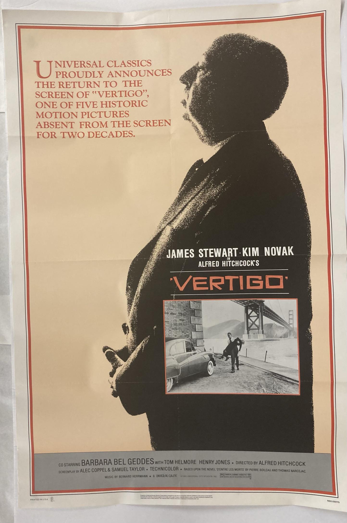 Original Movie Poster Alfred Hitchcocks Vertigo (1 of 8)
