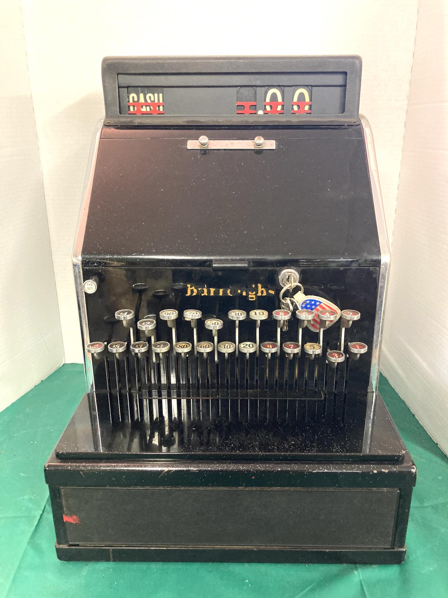 Burroughs Cash Register (0225) on Jun 19, 2022 Lee Fox Auctioneers in NJ