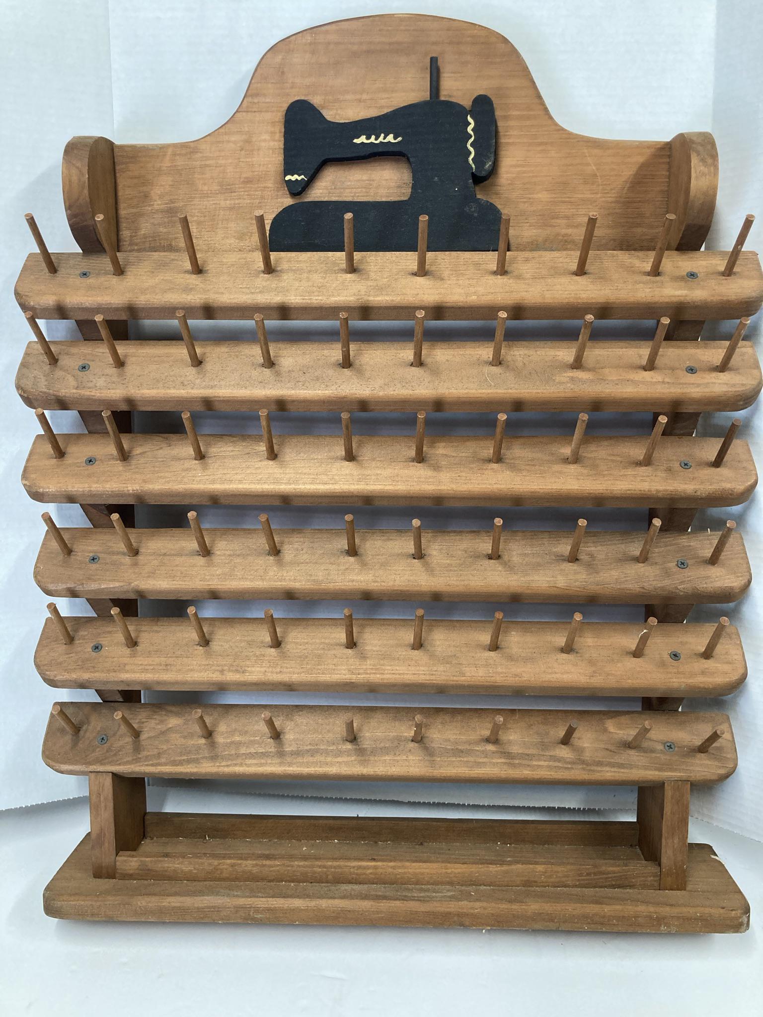 Handcrafted seamstress thread spool rack -60 spools (1 of 5)