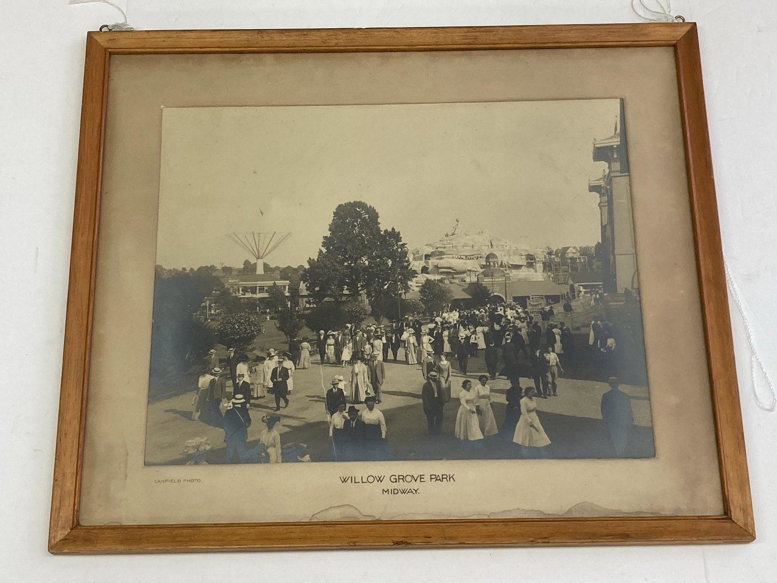 Vintage Framed Canfield Photo Willow Grove Park Midway (1 of 6)