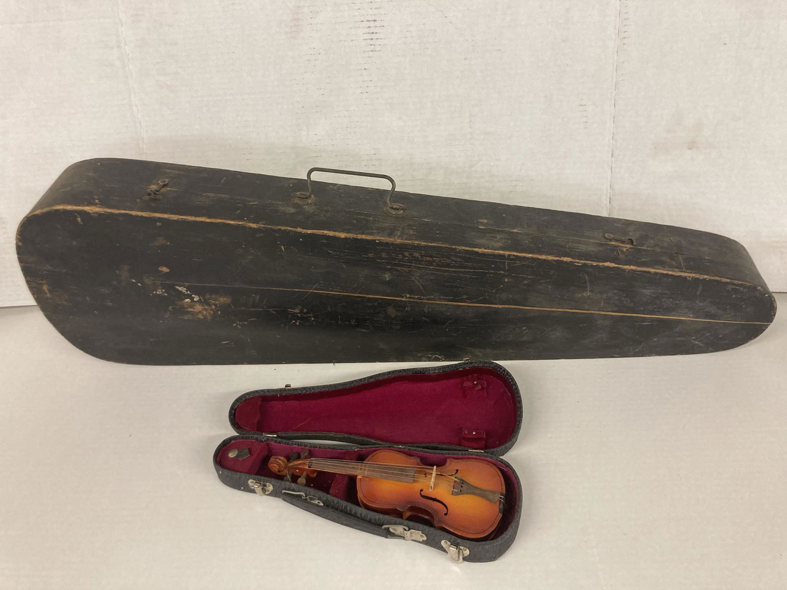 Vintage Violin Case And Mini Violin With Case