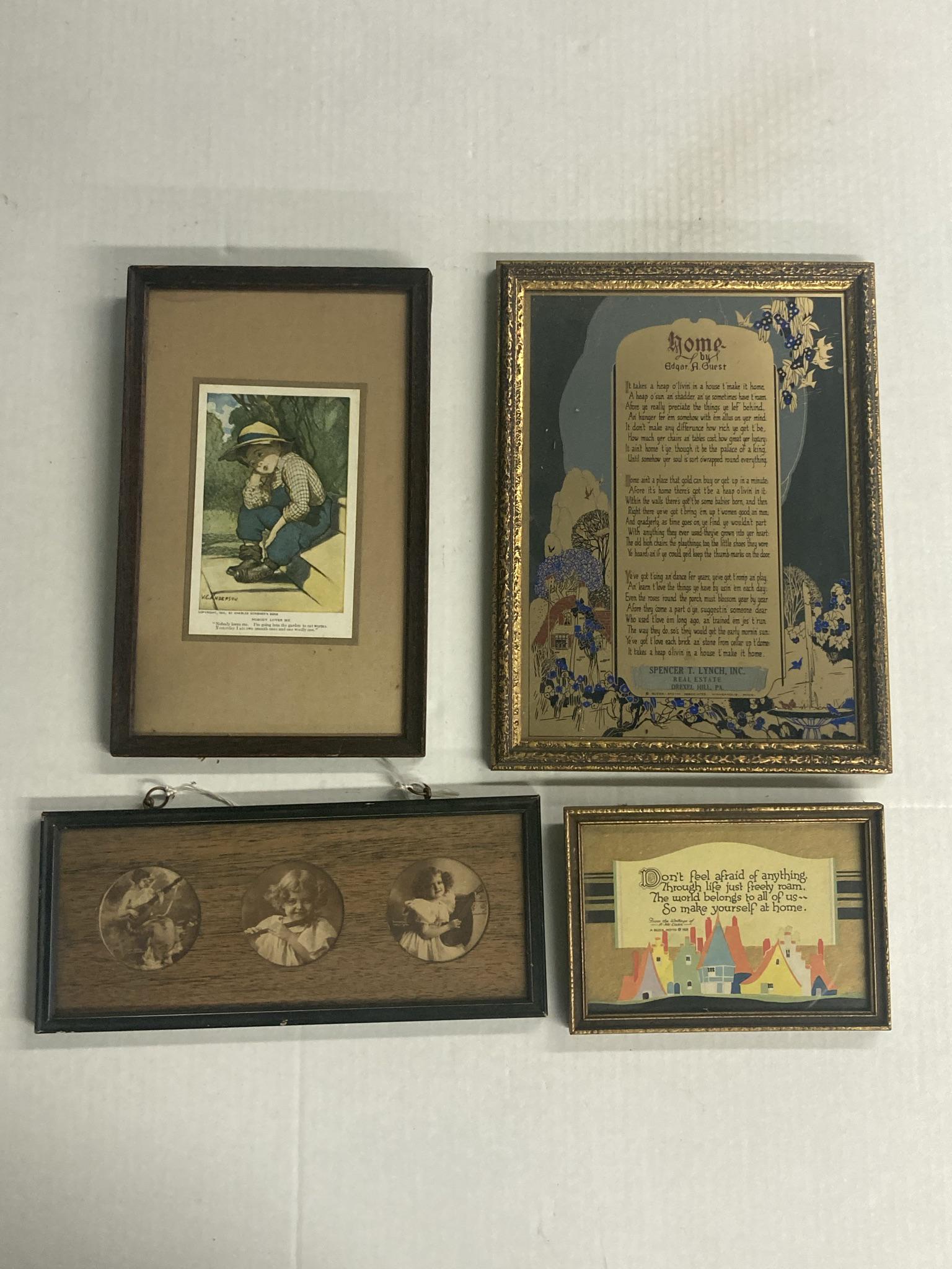 Lot of (4) vintage framed pieces (1 of 11)