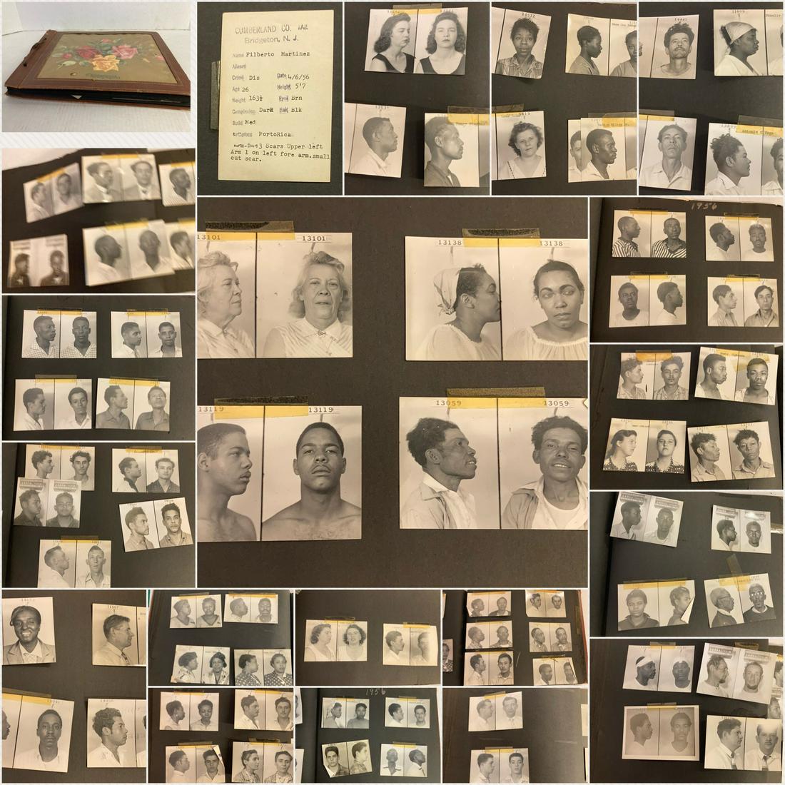 Vintage Photo Album Loaded With Mugshot Id Cards/photographs Cumberland