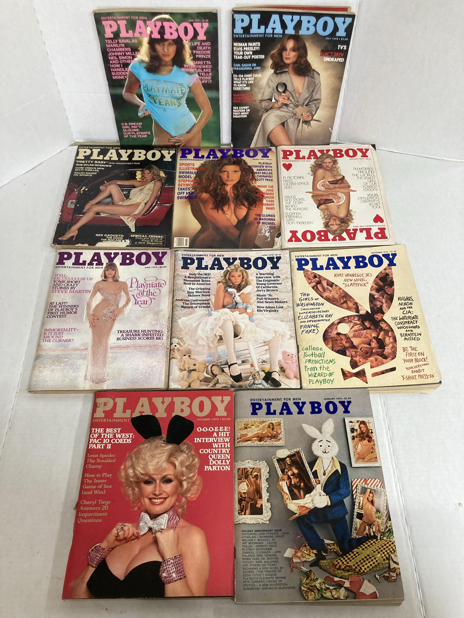 Lot of Vintage Playboy Magazines including Nacy Drew, Stephanie Seymour, and Holiday Anniversary: Lot of Vintage Playboy Magazines including Nacy Drew, Stephanie Seymour, and Holiday Anniversary Issue