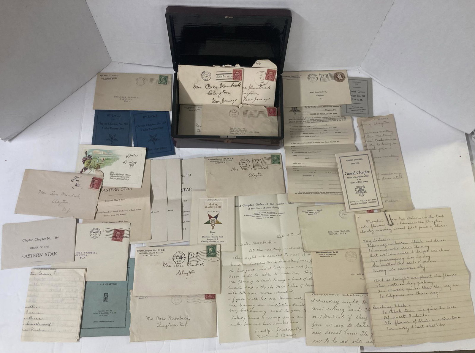 Lot of Vintage Eastern Star Ephemera 1919: Lot of Vintage Eastern Star Ephemera 1920