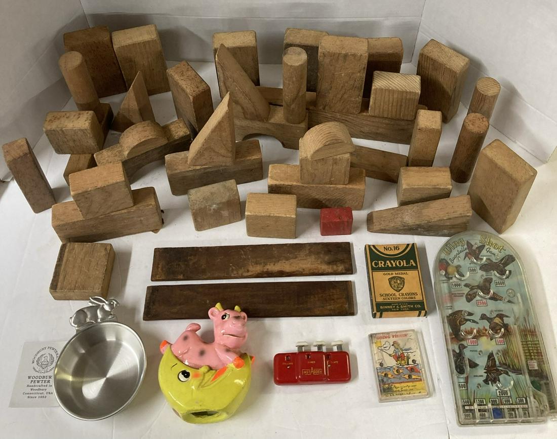 Lot of Vintage Wooden Blocks, Games, and Other Curious Items (1 of 9)