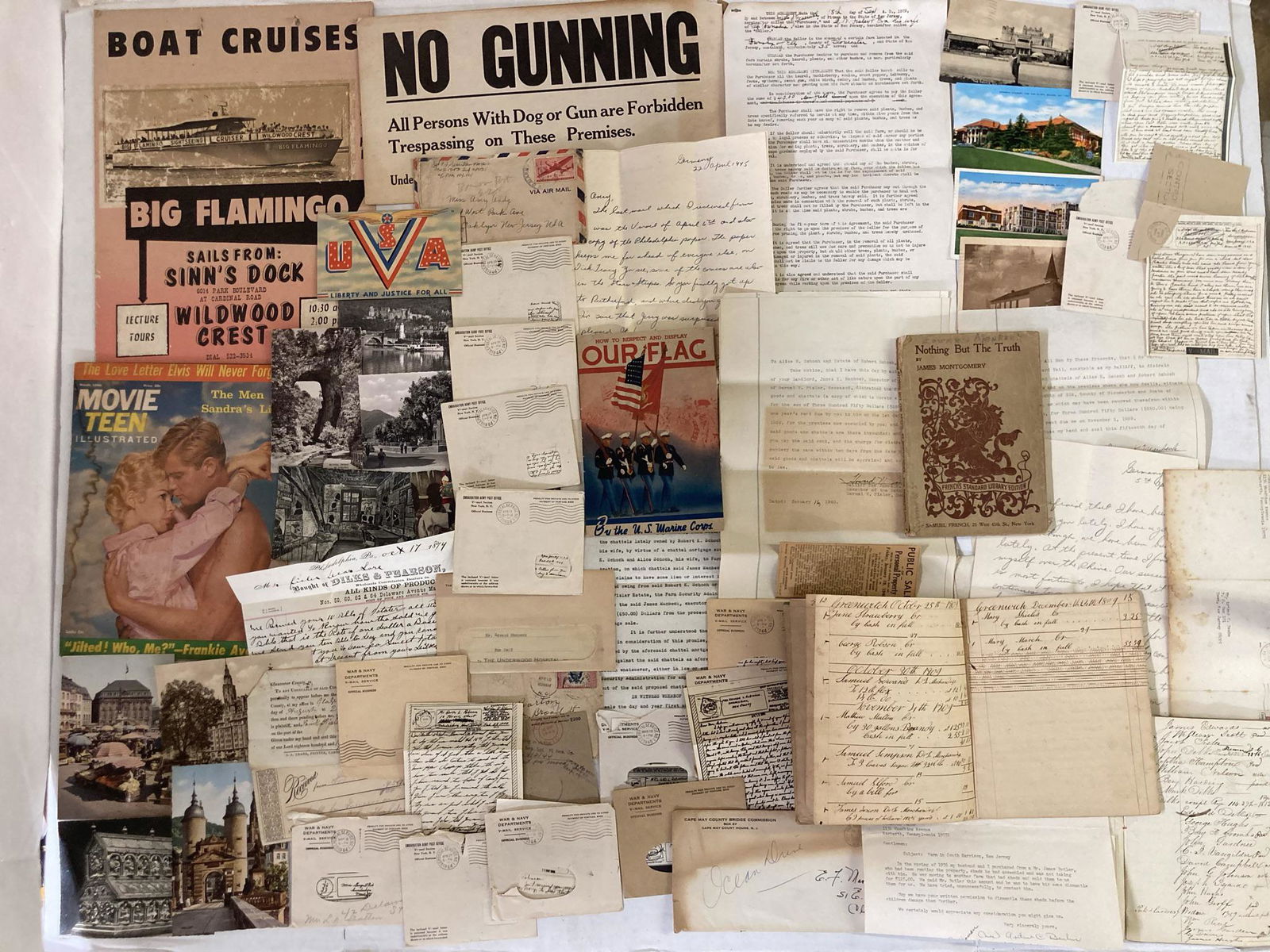 Lot of Vintage Ephemera including Letters from the War and Navy Departments, Legers,  Personal (1 of 9)