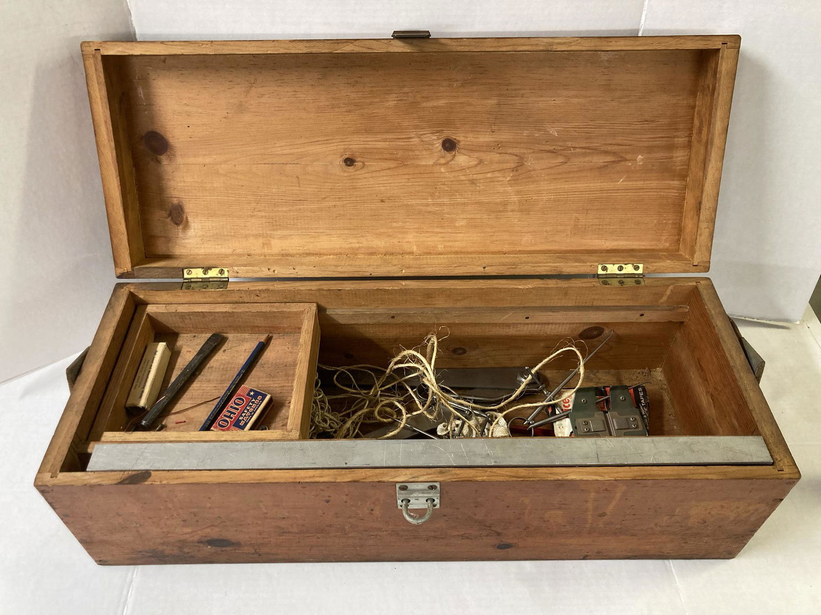 Vintage Tool Box with Stanley Level , Hammer, and other Contents (1 of 9)