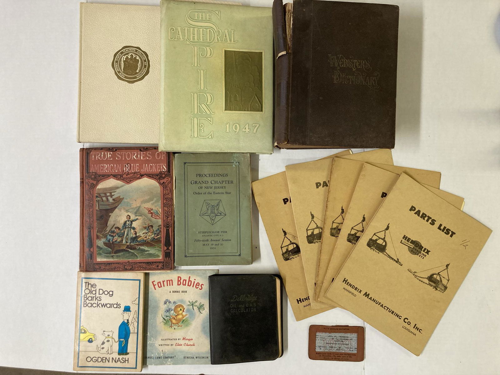 Lot of Vintage Books, Yearbooks, Webster Dictionary, and  Order of the Eastern Star (1 of 10)