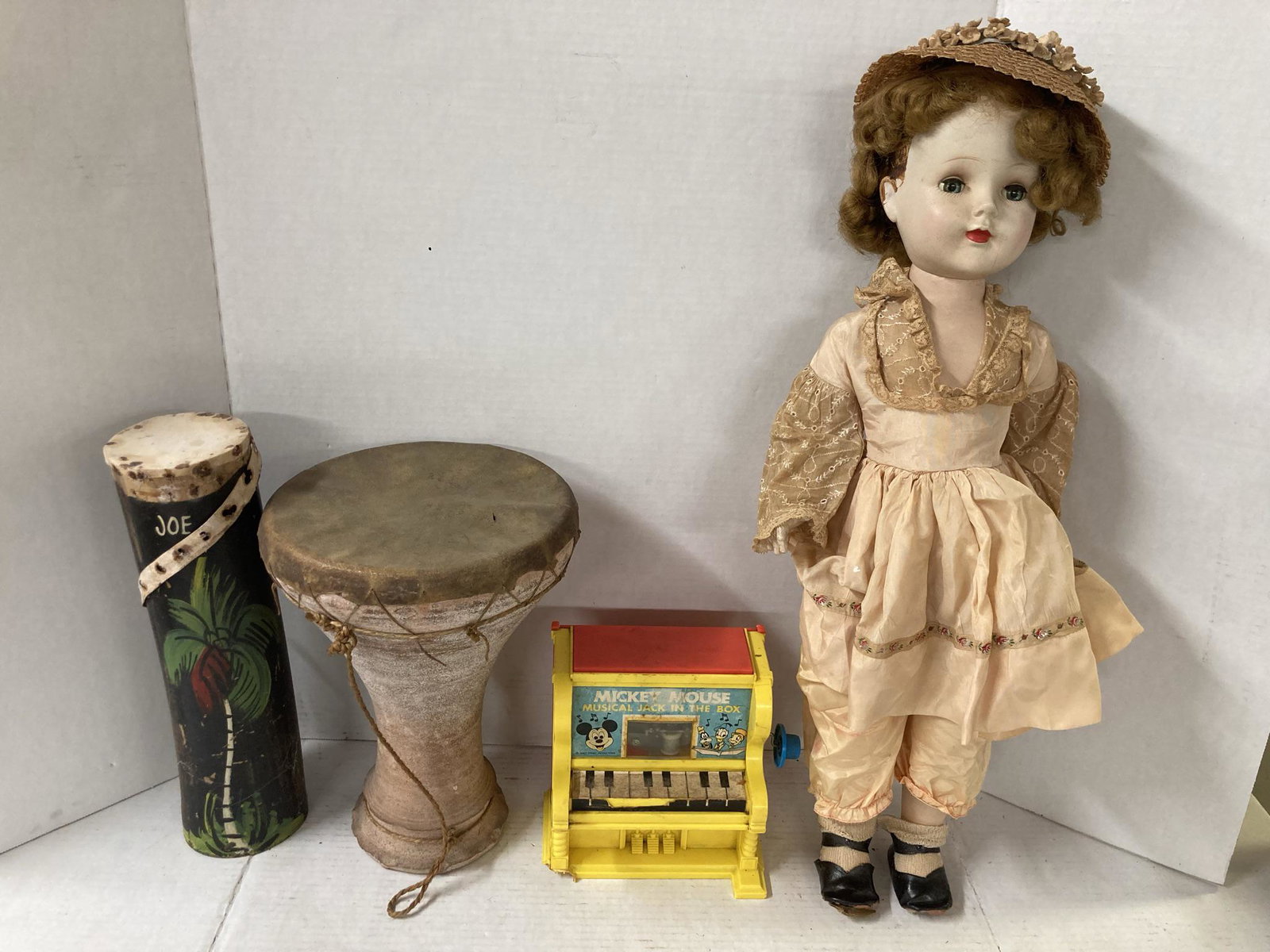 Vintage Musical Instruments and Amer. Char Doll: Vintage Musical Instruments and Amer. Char Doll
