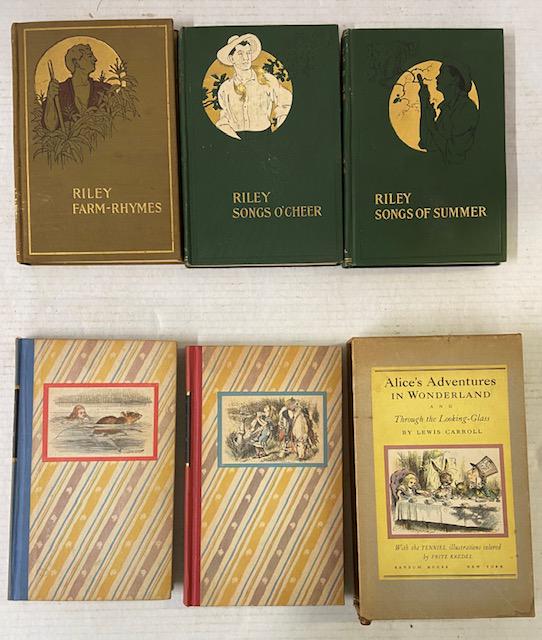 Lot of 5 Books: Lot of 5 Books. Riley Farm-Rhymes, Riley Songs O' Cheer, Riley Songs of Summer, Alice's Adventures in Wonderland and Through the Looking-Glass Box Set.