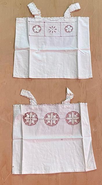 Lot of 2 Vintage Childrens or Dolls Tops: Lot of 2 Vintage Childrens or Dolls Tops with scallop trims and cutout-embroidery