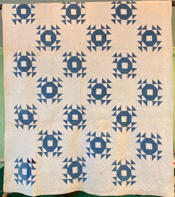 White & Blue Quilt: White & Blue Quilt 45"x74"