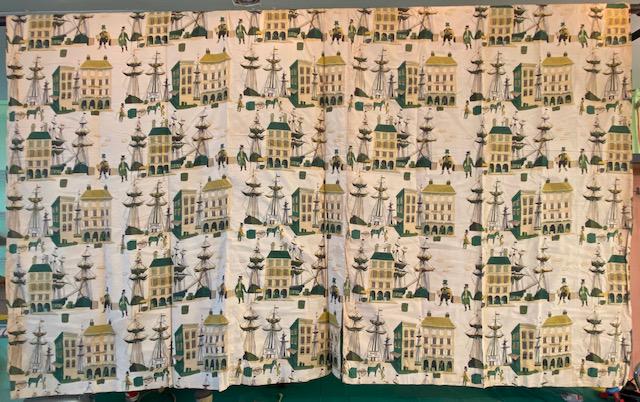 Lot of Vintage Handmade Baltimore Print Curtains. (1 of 5)