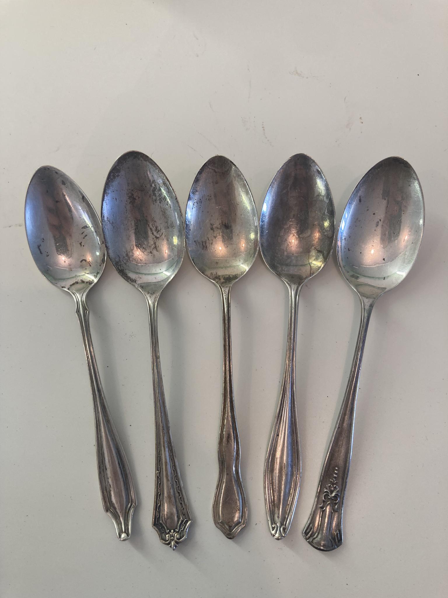 Vintage Lot of Five Sterling Silver Spoons (1 of 6)