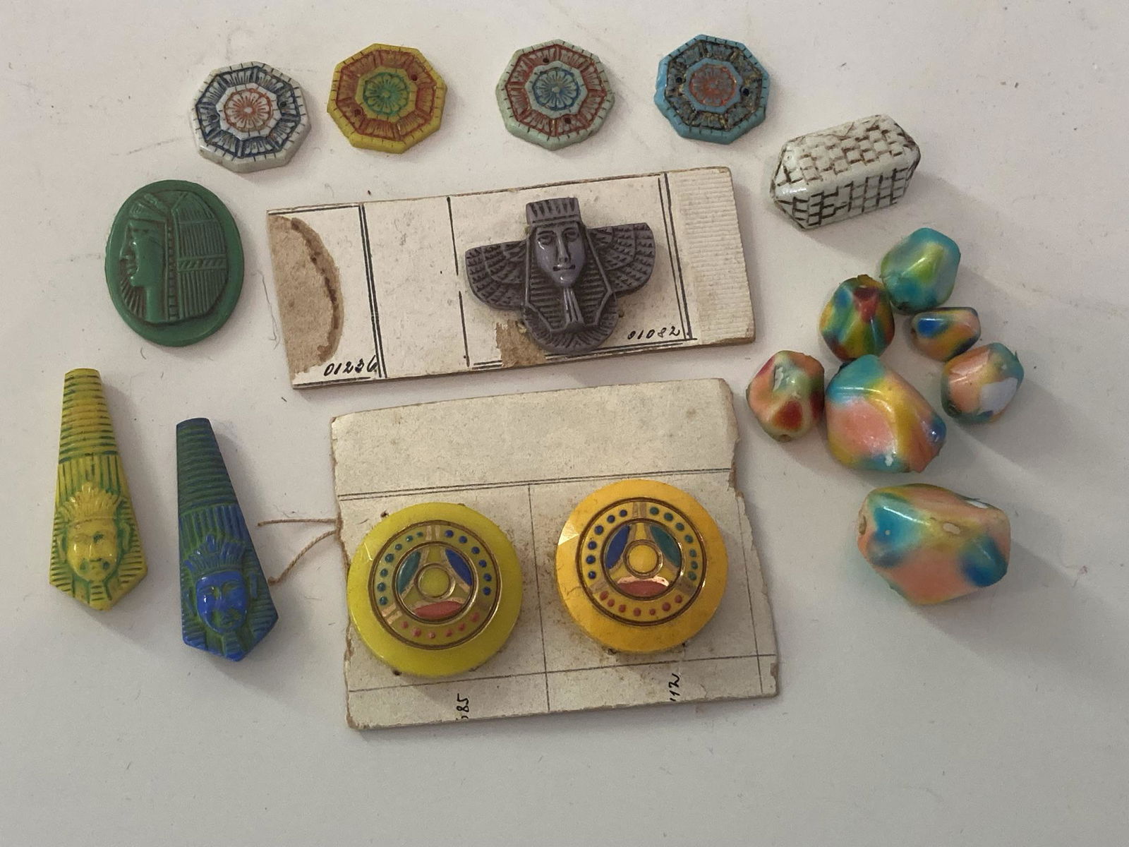 Vintage Lot of Egyptian Jewelry pieces: Vintage Lot of Egyptian Jewelry pieces not sure of the material, could be stone glass or Bakelite