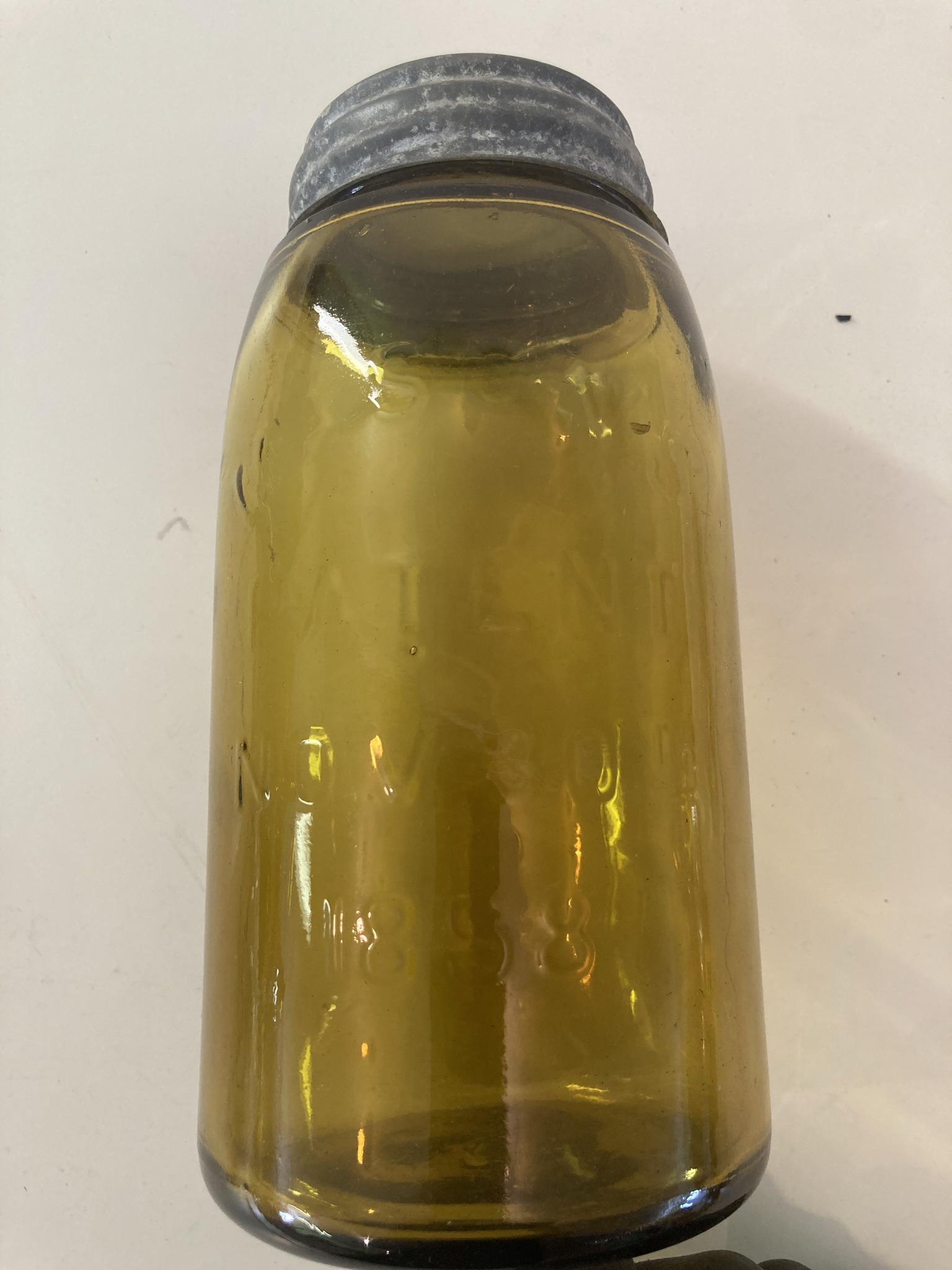Antique Amber Masons Patent Jar Nov 30th 1858 (1 of 10)