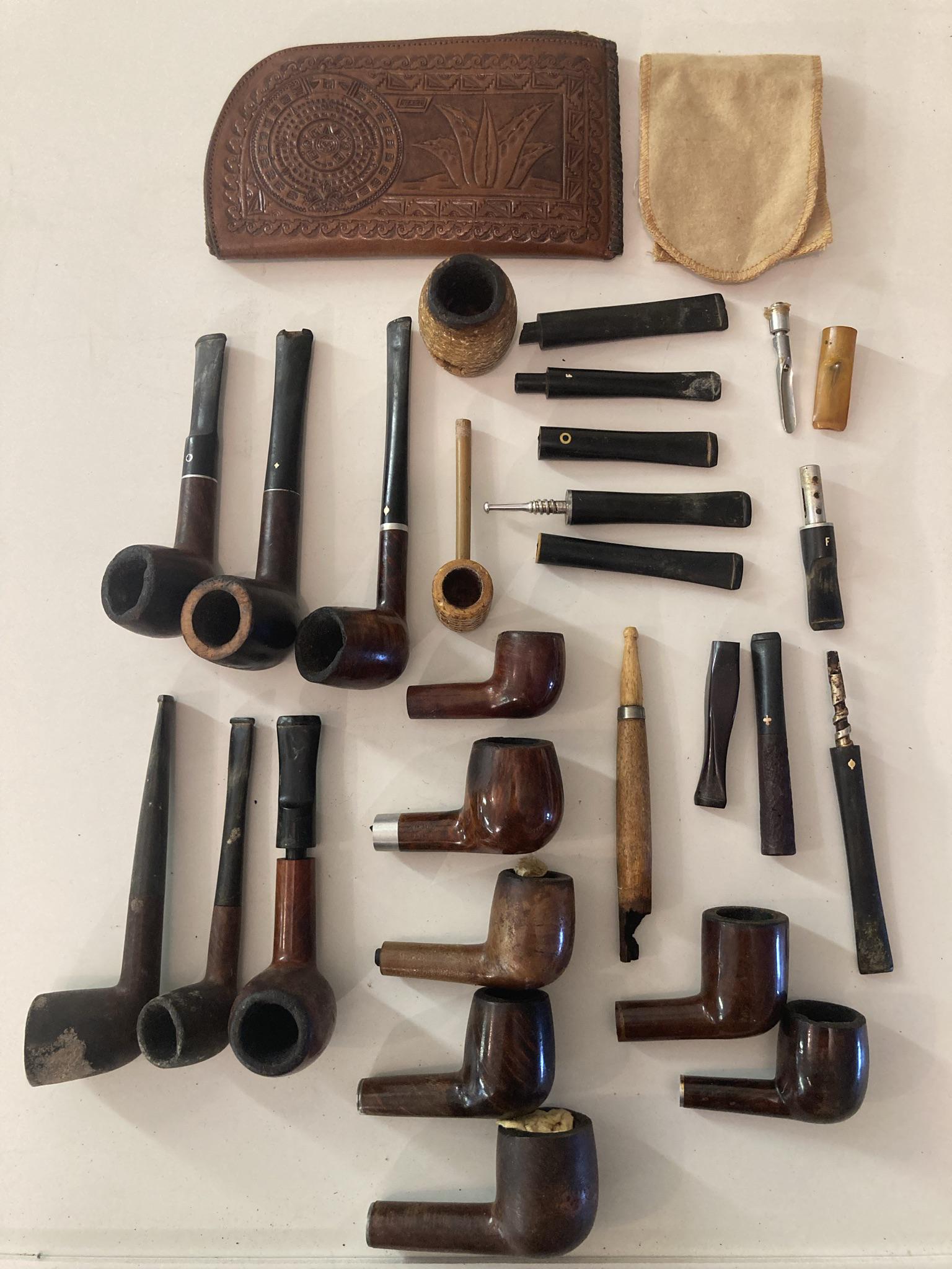 Vintage Lot of Briar Wooden Tobacco Pipes and Accessories (1 of 7)