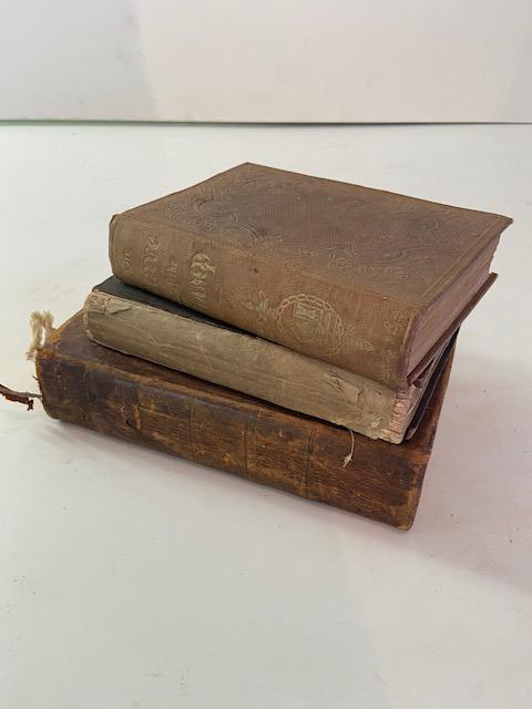 Three Antique Books including: Gunns Domestic Medicine, Uncle Toms Cabin, & The Slave of the Lamp (1 of 8)