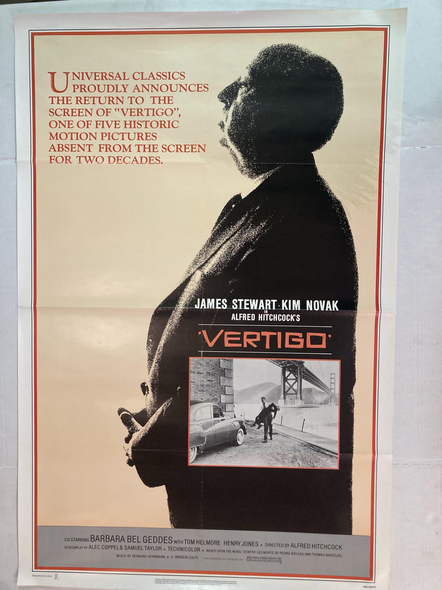 Original Movie Poster Alfred Hitchcocks Vertigo (1 of 9)
