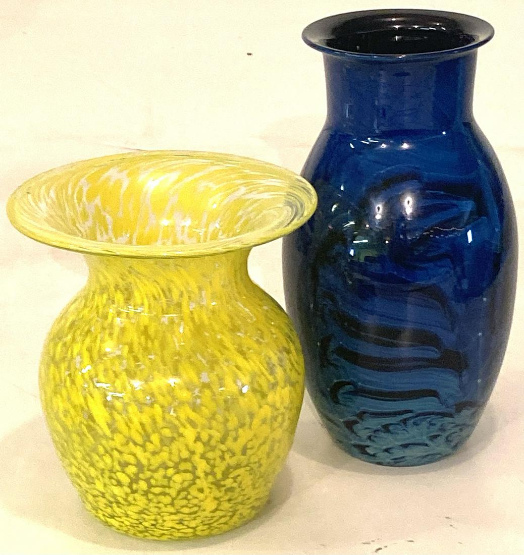 Two Hand Blown Art Glass Splatter Design (1 is signed and dated 1994) (1 of 10)