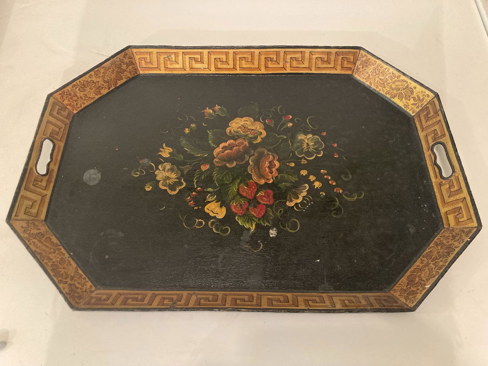 Large Vintage Hand Painted Serving Tray (1 of 7)