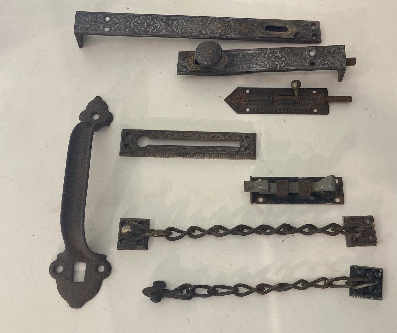 7 Pieces of Vintage Door Lock Hardware (1 of 9)