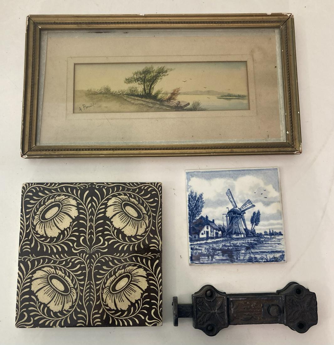 A.Bennil Vintage Artwork, Floreat Salop Tile, Windmill Tile, and Hardware (1 of 10)