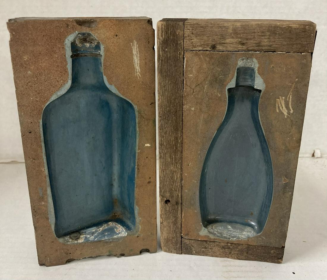 Lot of two Vintage 19th Century Glass Molds: Lot of two Vintage 19th Century Glass Molds