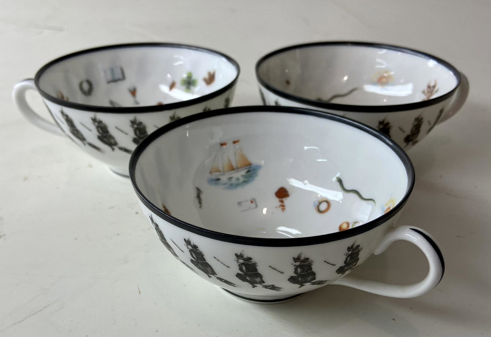 Three Petersyn 1890 Fortune Telling Tea Cup Tasseography Florence Baxter Witches Cups: Three Petersyn 1890 Fortune Telling Tea Cup Tasseography Florence Baxter Witches Cups