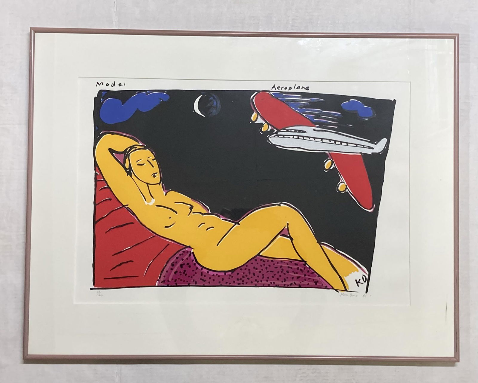 Model-Aeroplane Ken Done Artwork Signed and Numbered: Model-Aeroplane Ken Done Artwork Signed and Numbered 24/40 31.75x 24 (including frame)