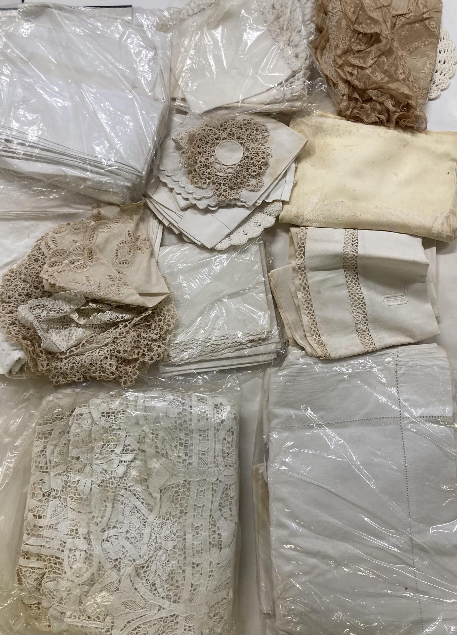 Huge Lot of Linen, Lace, and other Textiles: Huge Lot of Linen, Lace, and other Textiles