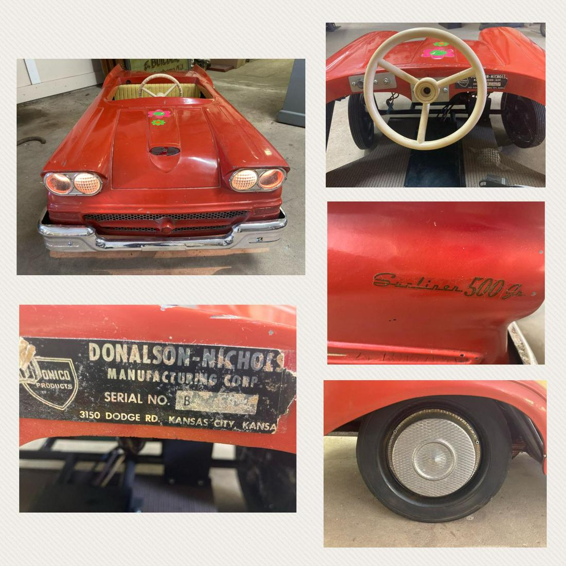 Child's Ford Sunliner 500 Junior Car Made by Donalson-Nichols Manufacturing Corp (1 of 16)