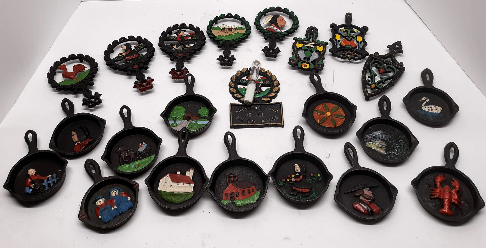 Assorted Miniature Cast Iron Trivets and Pans (1 of 3)