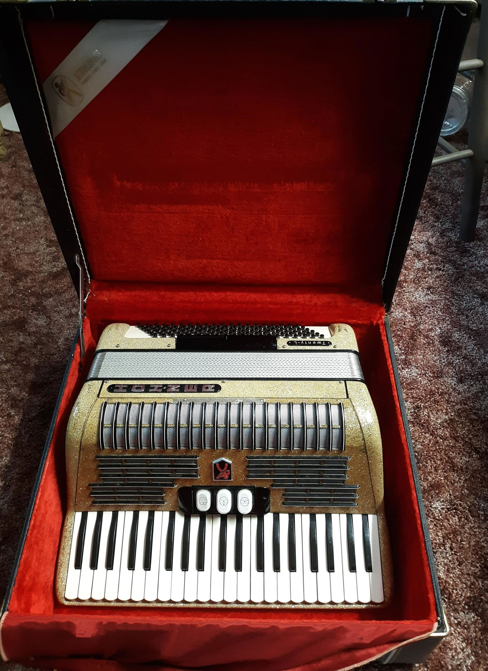 Hohner Twenty-L Gold Sparkle Accordion (1 of 9)
