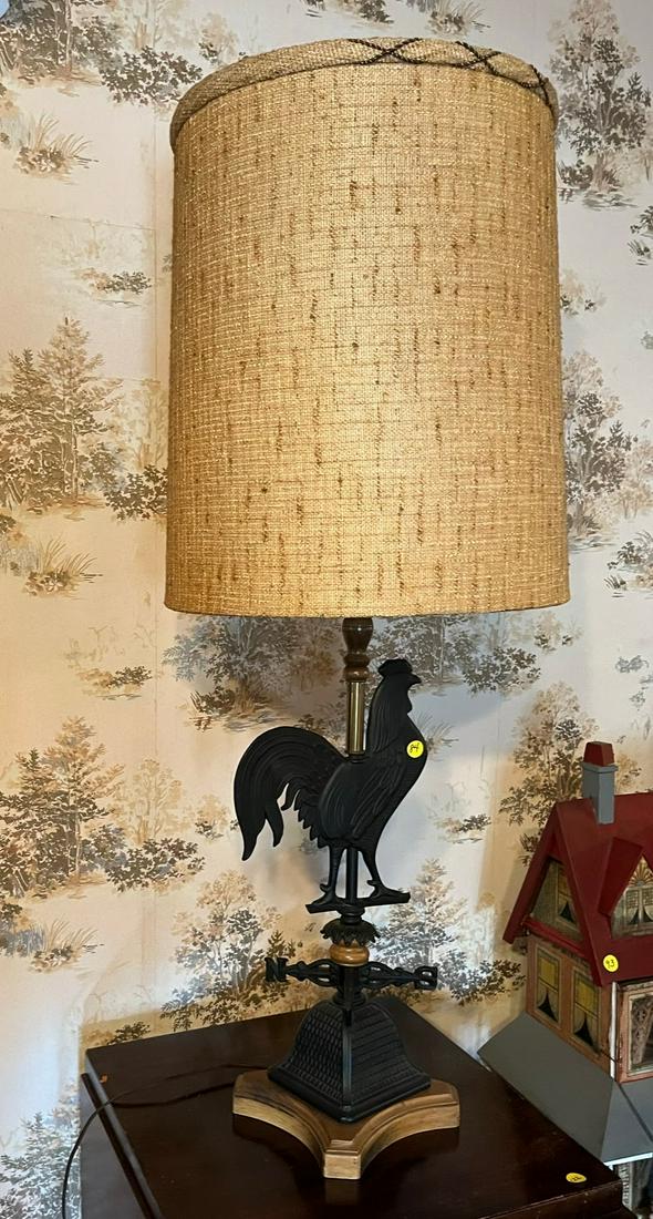 Wrought Iron Rooster Table Lamp (1 of 3)
