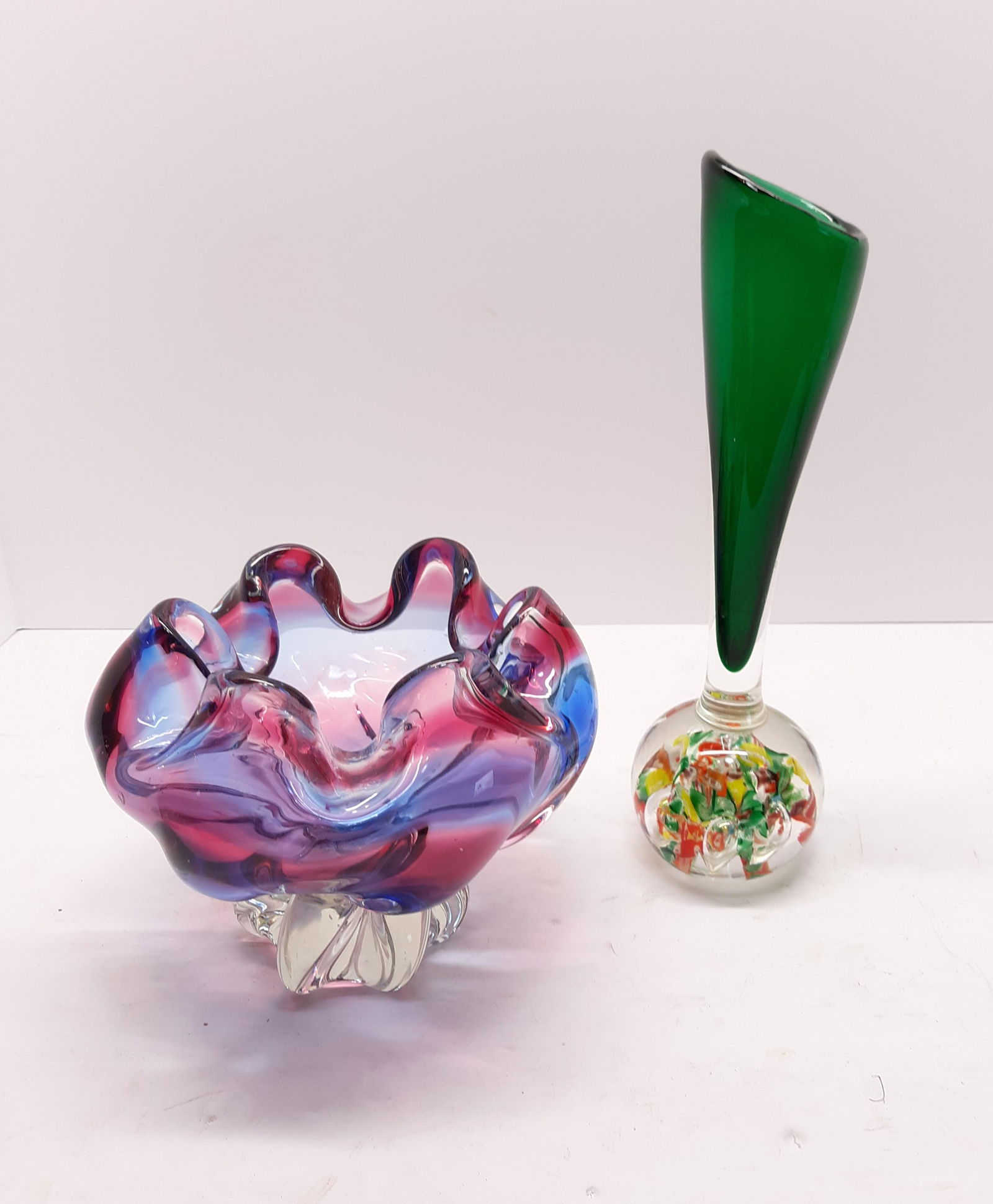 Art Glass Bowl and Lenwhile Paperweight Vase (1 of 7)