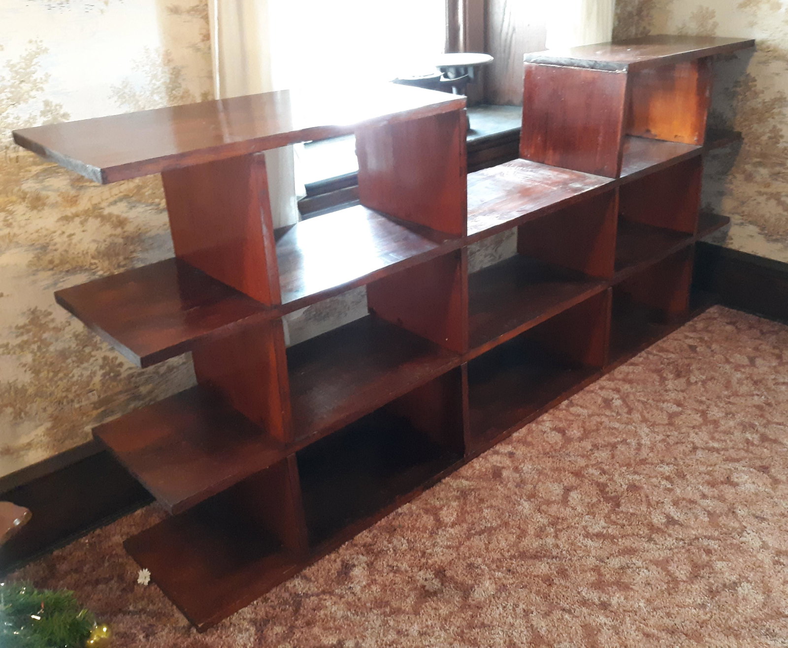 Wooden Shelf: Wooden Shelf, some surface scuffs 85" x 14" x 37"
