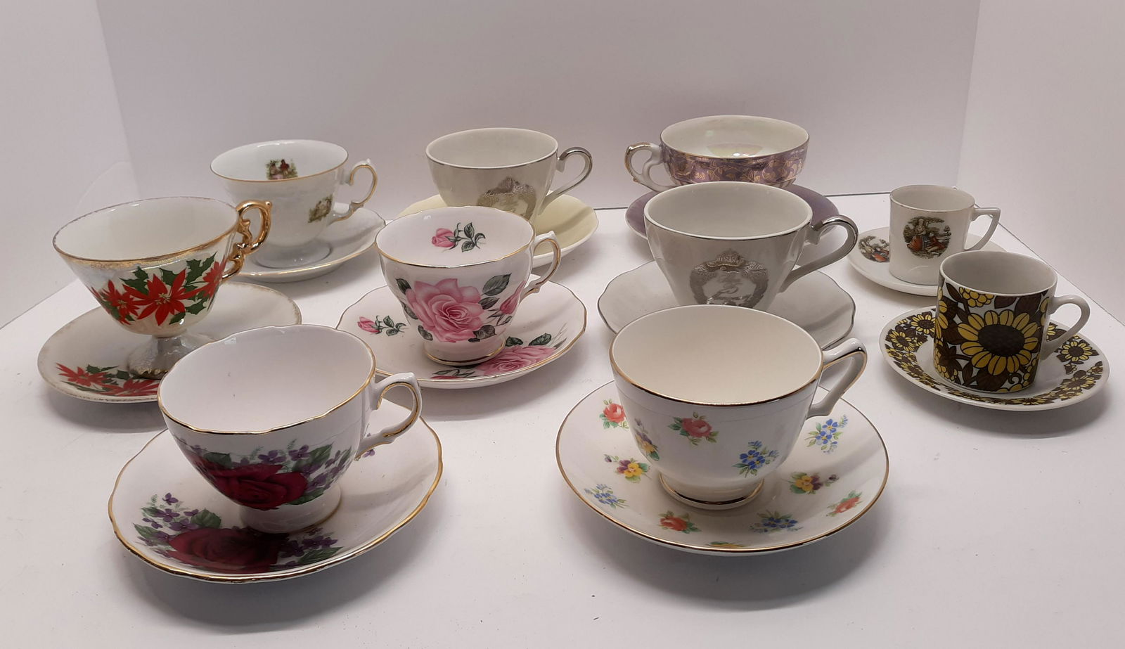 Tea Cups 10 and Saucers (1 of 3)