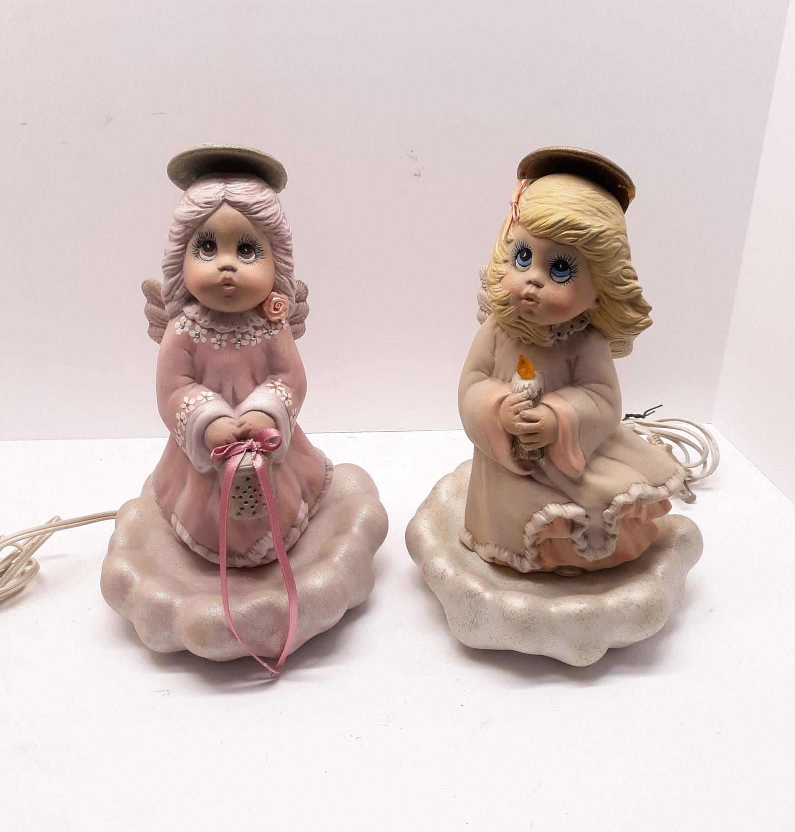 Two Light Up Ceramic Angels (1 of 4)