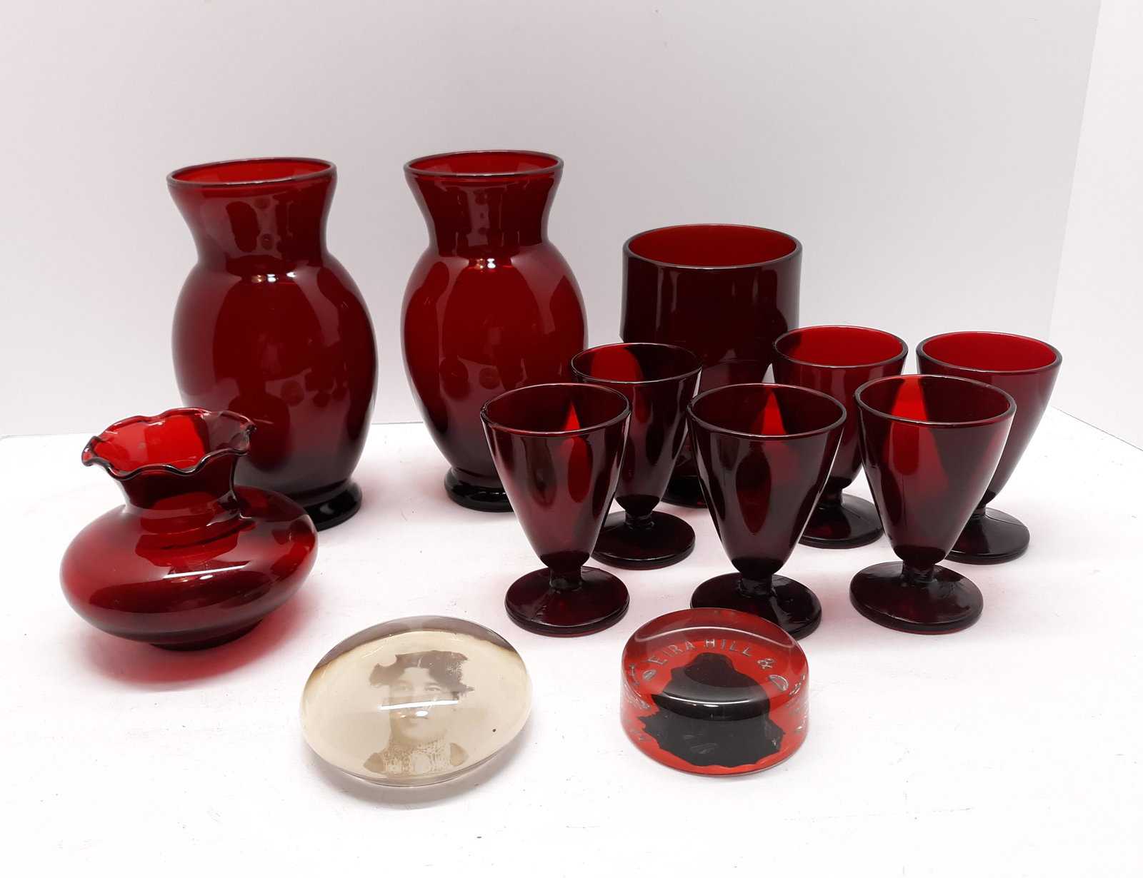 Ruby Glass and Paperweights (1 of 6)