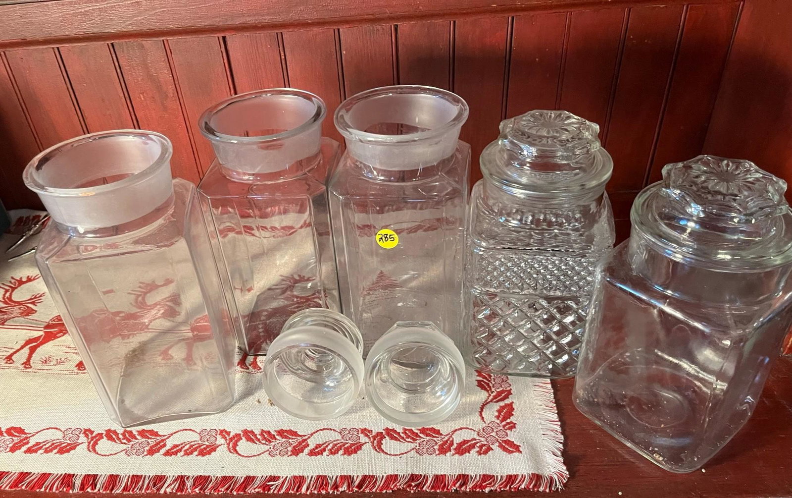 Lot of Five Cracker or Candy Jars (1 of 1)