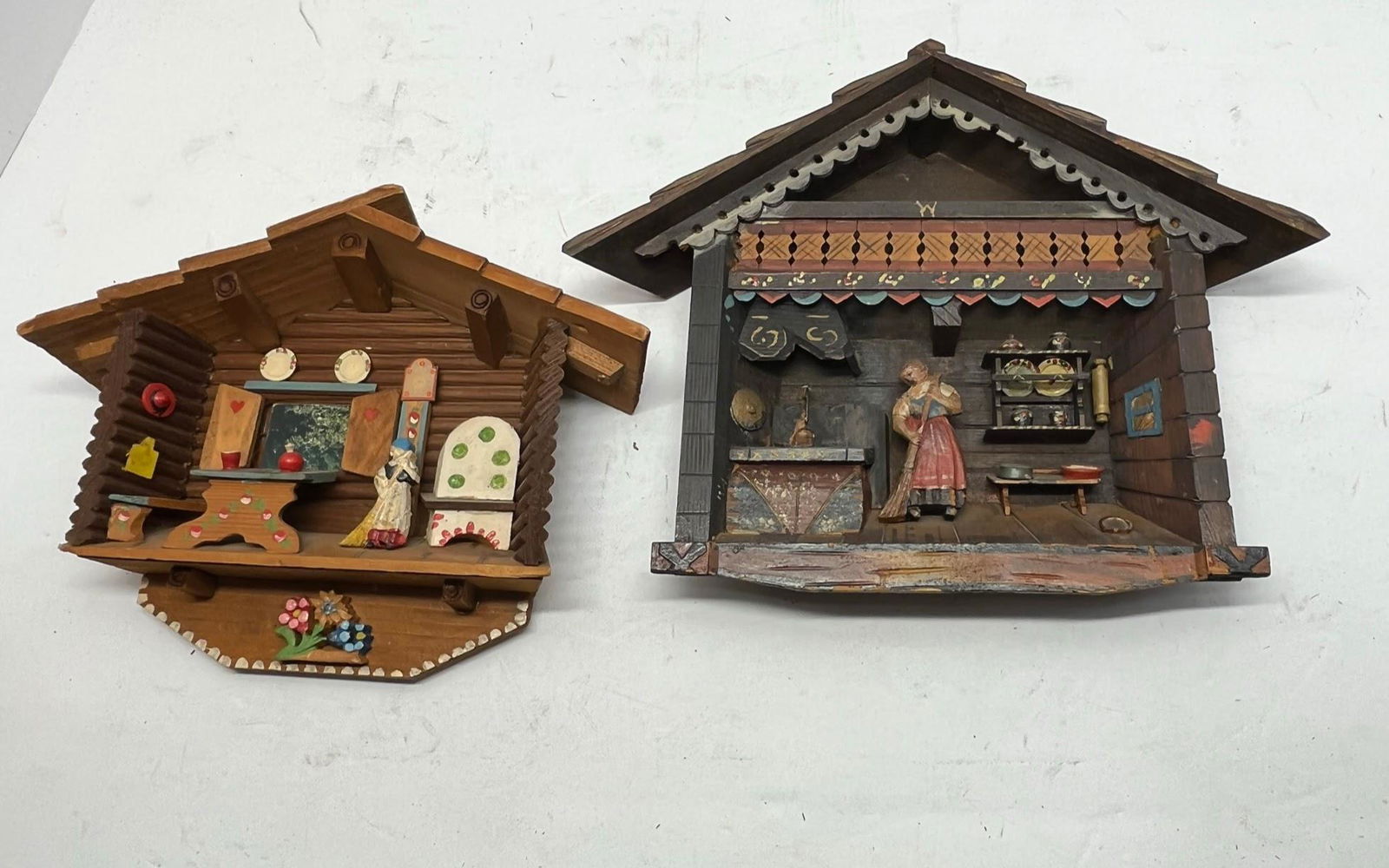 Two Wooden Wall Hanging Dioramas (1 of 4)