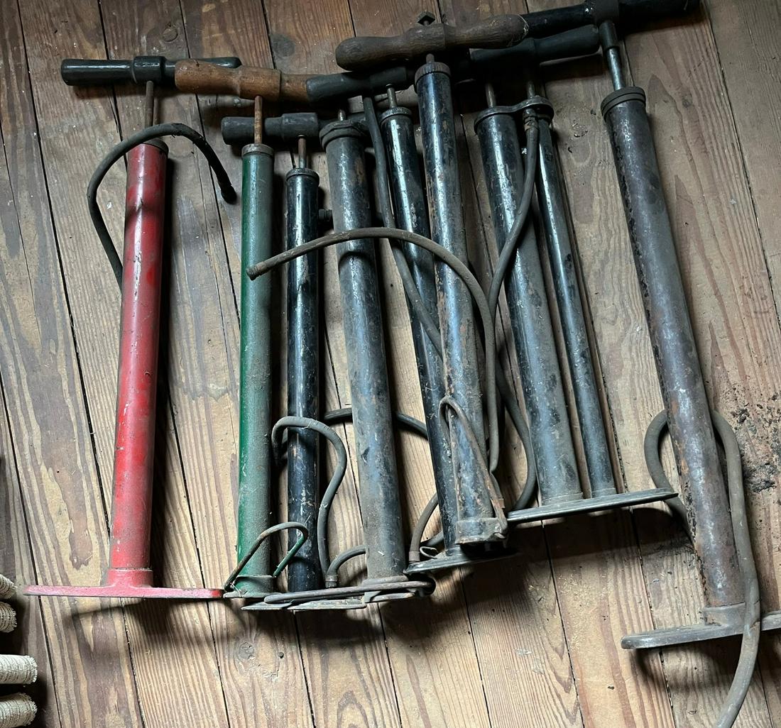Seven Vintage Tire Hand Pumps (1 of 1)