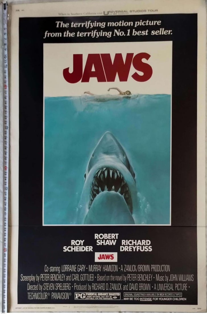 1975 Vintage Original Jaws Movie Poster Size 60x41 MP47 (1 of 3)